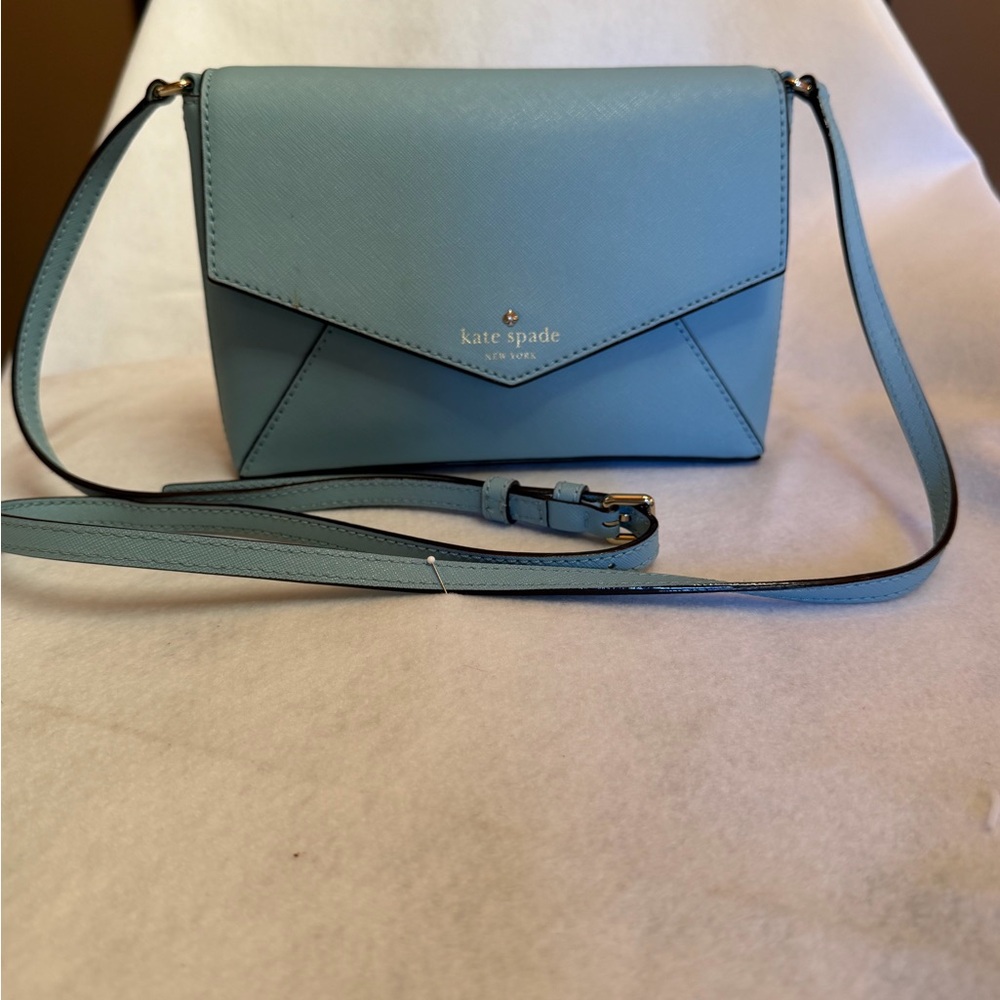 kate spade Cedar Street Monday light blue Saffiano Crossbody Envelope Bag - Picture 2 of 6